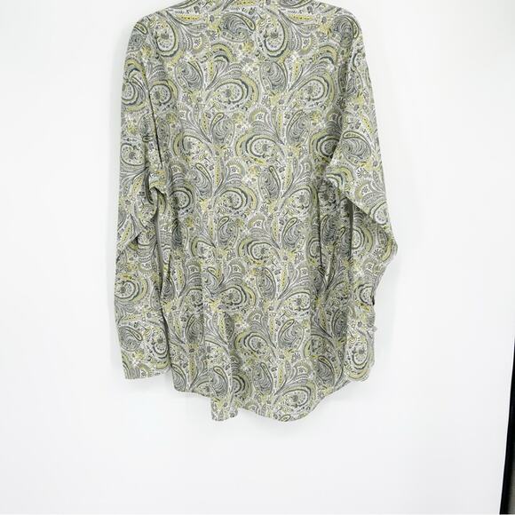 Stacy Adams Gray Yellow Paisley Longsleeve Button Up Dress Shirt Size 17 - Picture 2 of 9